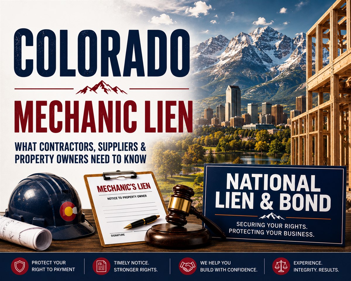 Colorado Mechanics Lien Law guide - the 10-day notice of intent, the notice of nonliability, the 4-month and 2-month recording deadlines, the 6-month suit and recorded notice of action, who can claim, and local contractor licensing.