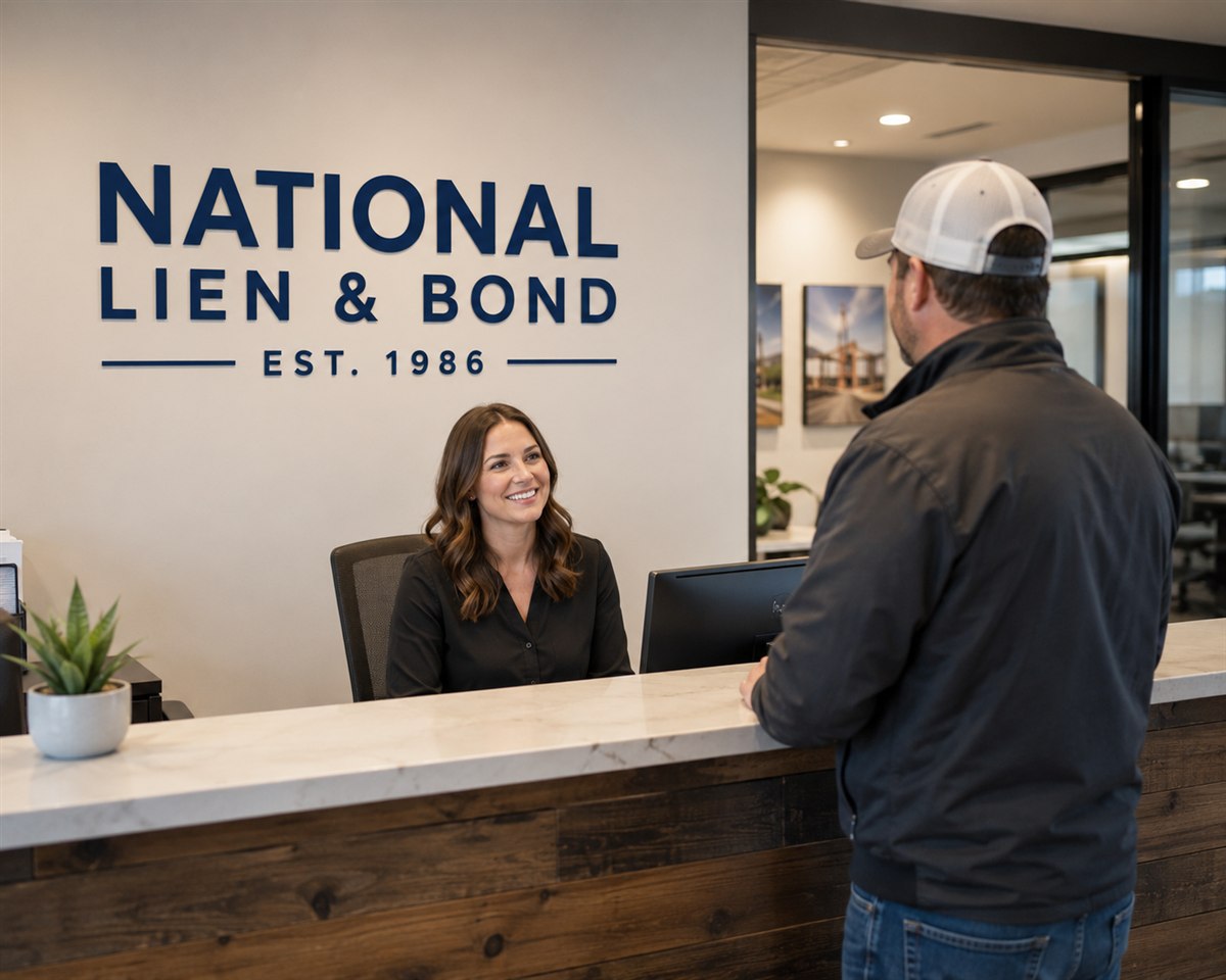 Contractor arriving at a lien law firm front desk to get help when a lien alone is not enough